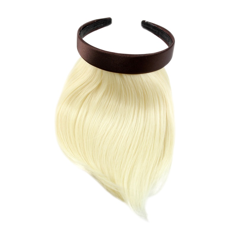 Hair Piece Clip in Bangs Fringe hair circlet synthetic platinum blonde HA073T