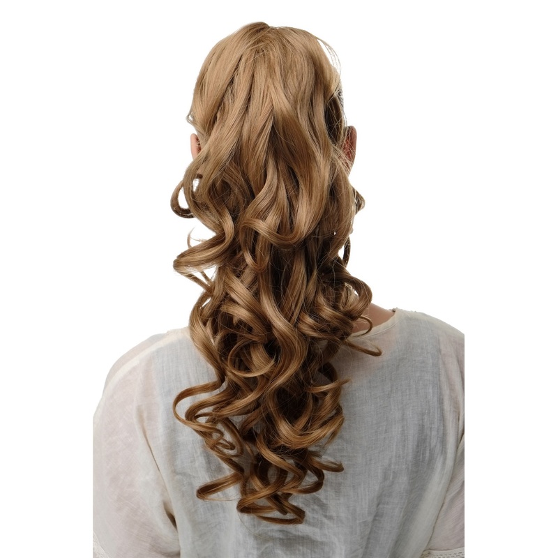 Hairpiece Ponytail very long wavy slightly curled curls dark blonde SA09-26C