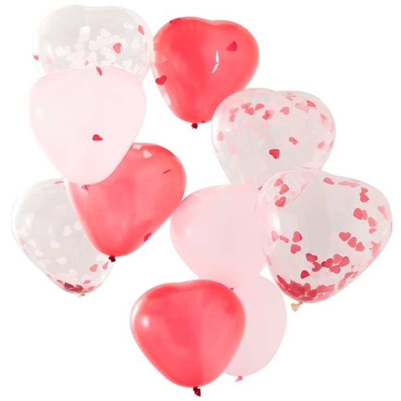 Heart balloon set with confetti
