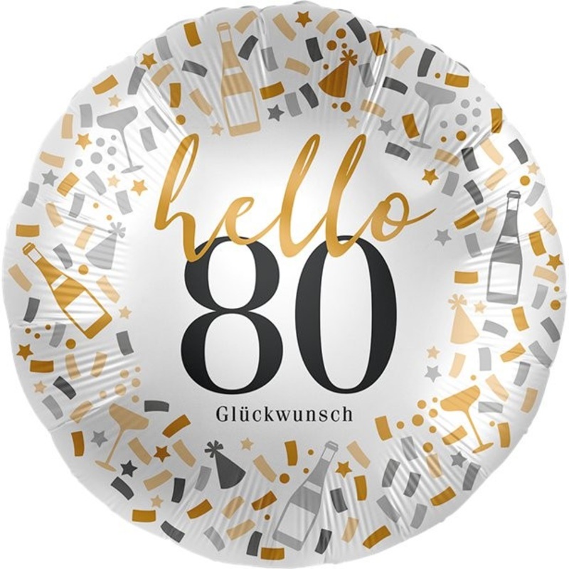 Hello 80 congratulations foil balloon 46cm