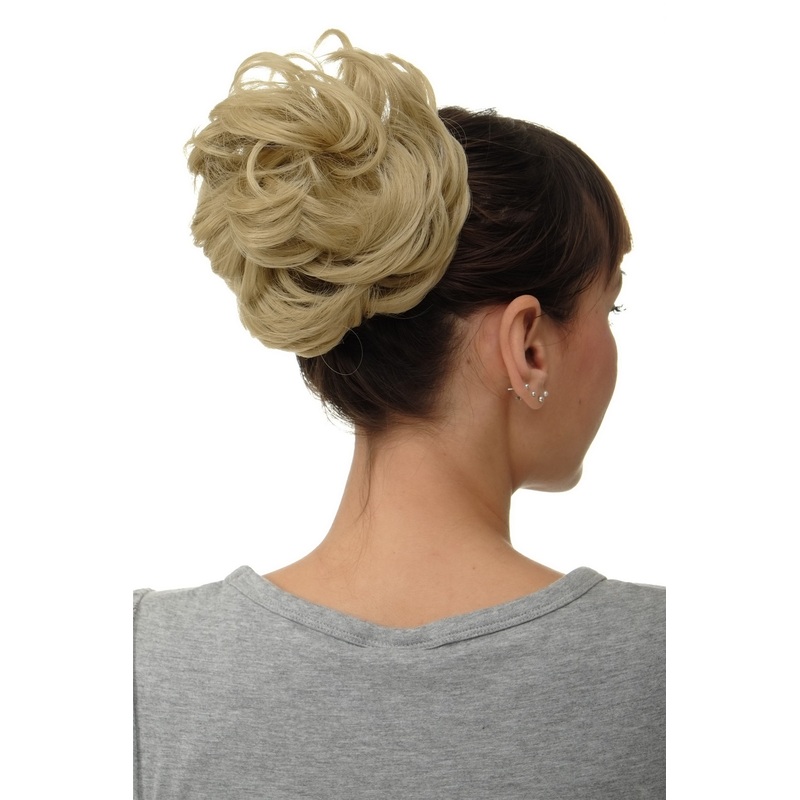 Hairpiece Hairbun Top Knot  Bun Hair Rose Bushy Light Honey Blonde Q840-16
