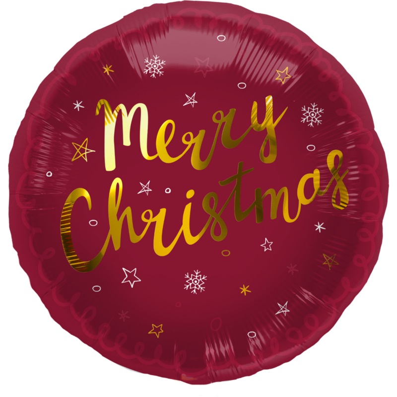 Red Merry Christmas foil balloon 45cm