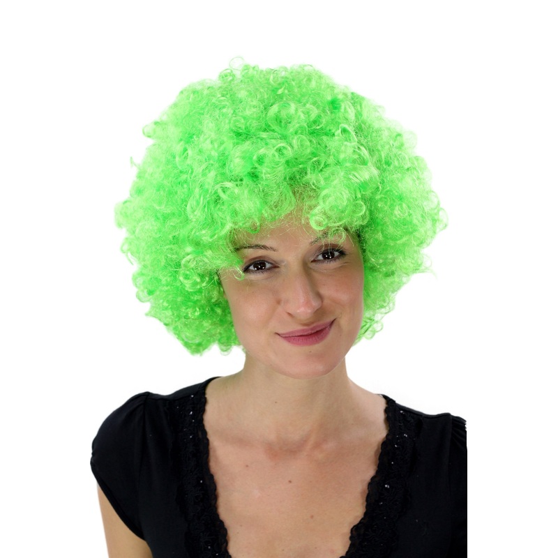 Afro Wig Halloween Carnival Men Women 70s Party Neon Green Disco PW0011-PC15