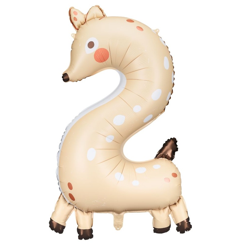 Animal world number 2 foil balloon 88cm