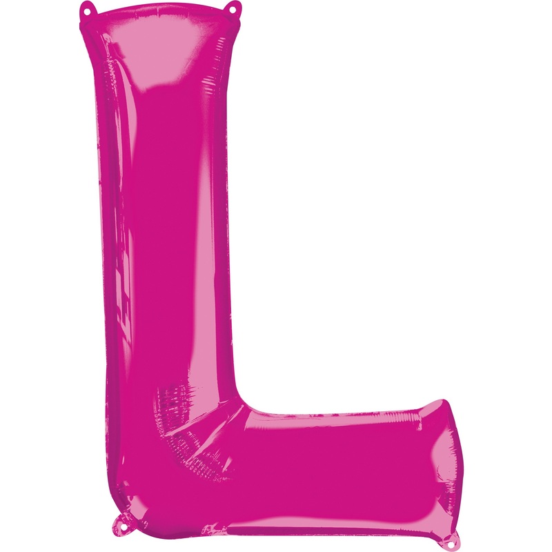 Foil balloon letter L pink XL 81cm