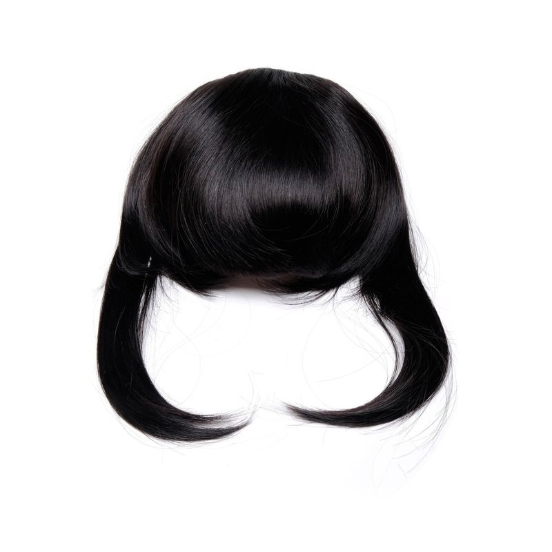 Hair Piece Clip in Bangs Fringe long framing strands dark brown TYQ055-3