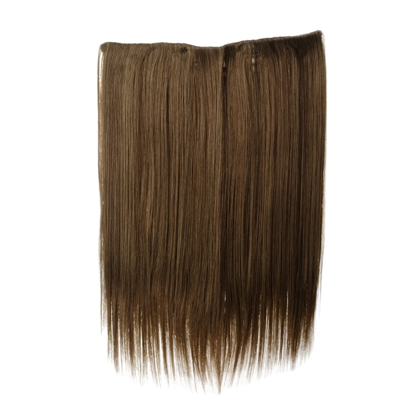 Hairpiece Hair Extension 5 Clips Straight Brown Light Brown L30173-14