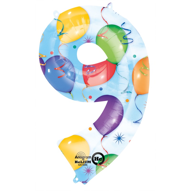 Number balloon 9 motley 86cm