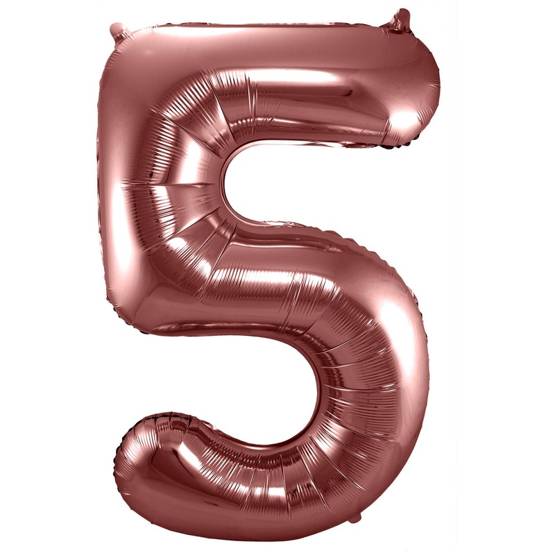 Rose gold metallic number 5 balloon 86cm
