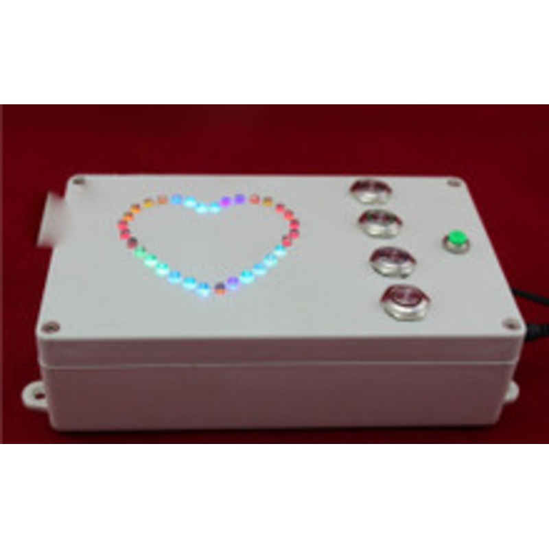 4-Button Heart-Shaped RGB Light Box – Escape Room Prop