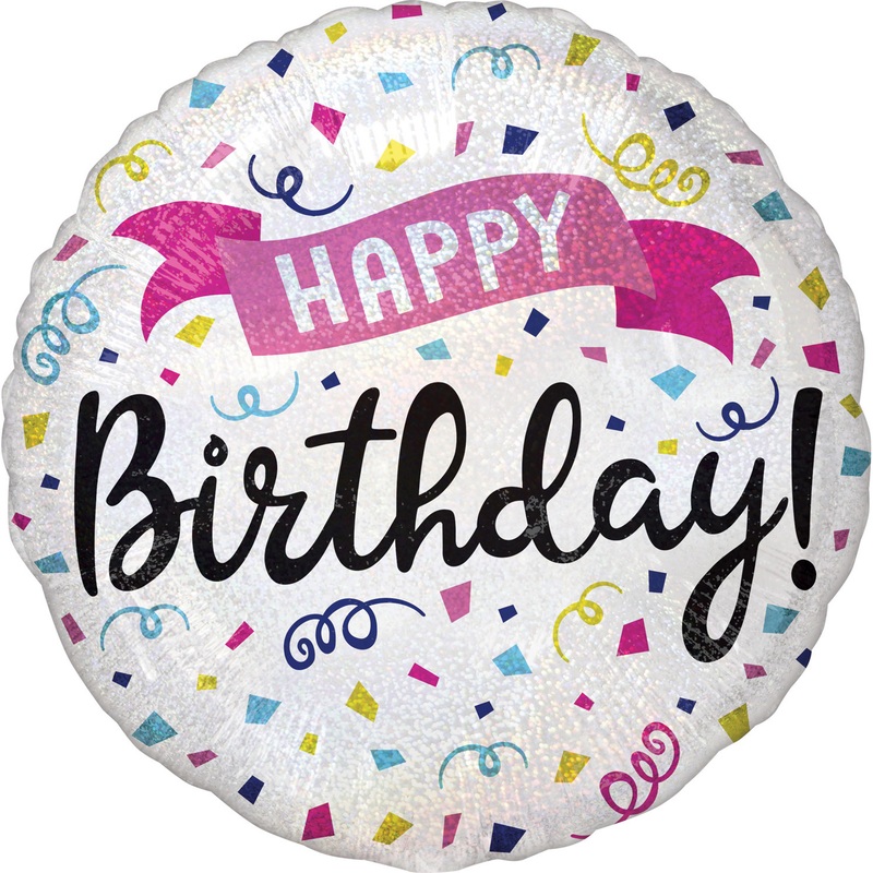 Happy Confetti Birthday balloon 45cm
