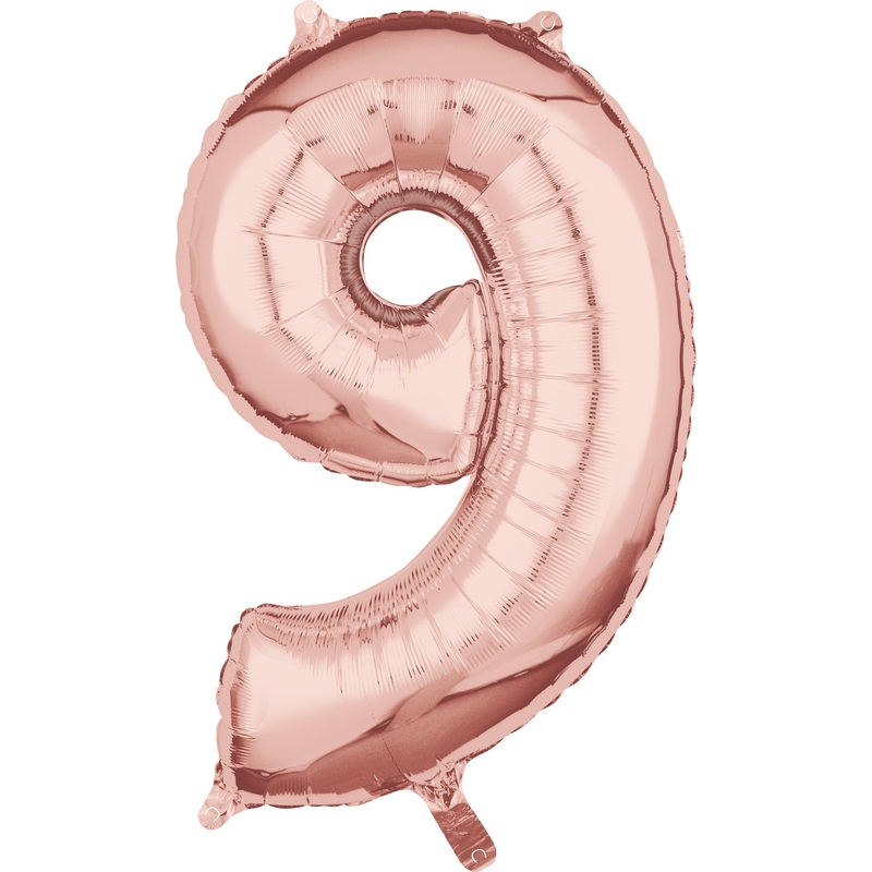Number 9 rose gold foil balloon 66cm