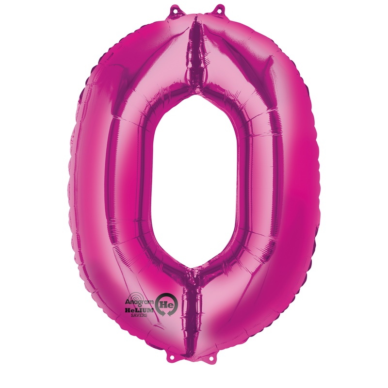 Number balloon 0 pink 88cm