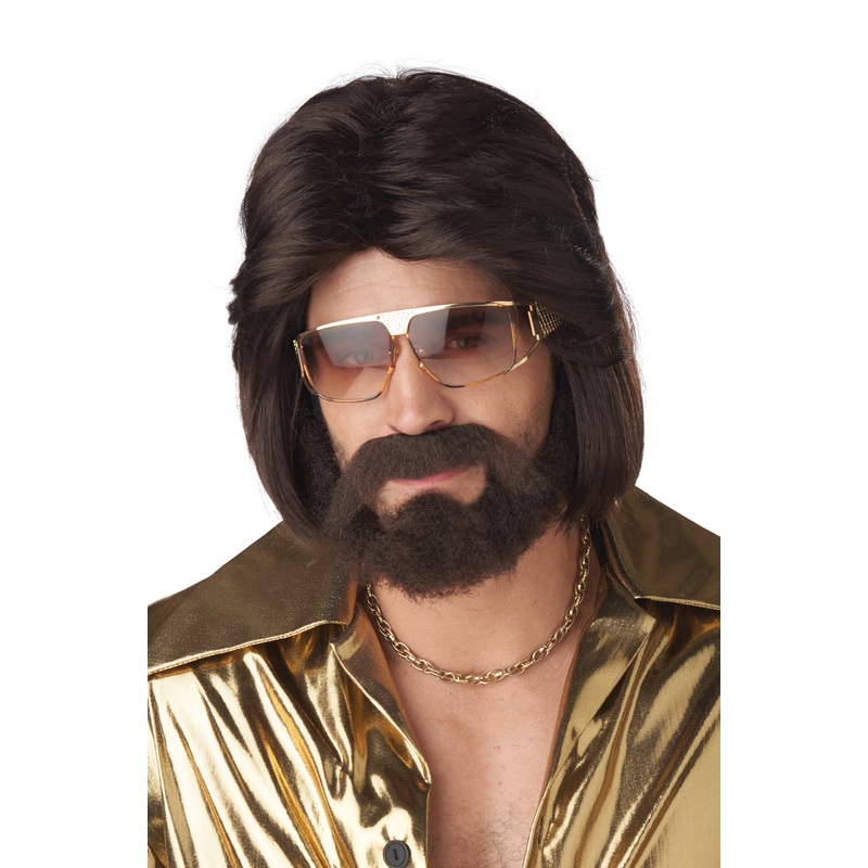 Sexy 70’s Man Adult Wig Beard and Moustache Standard
