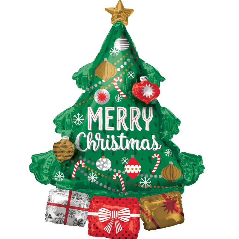 Xmas Tree Foil Balloon 63cm x 86cm