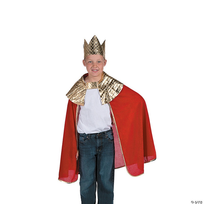 Boy’s Red Wise Man’s Cape with Crown Costume