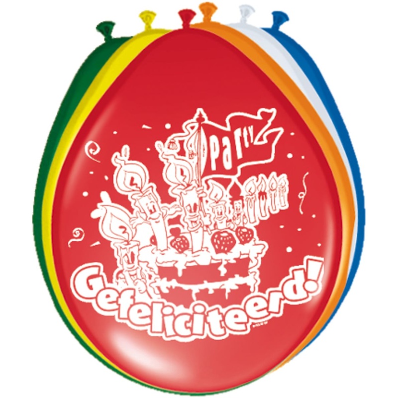 Colorful latex balloons congratulations 8 pcs.