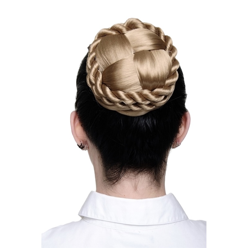 Elaborately styled Hairbun Topknot Bun traditional blond TC2041-22