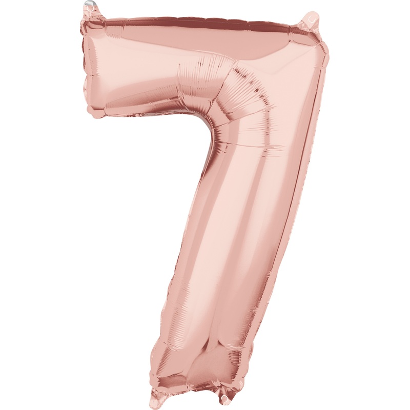 Number 7 rose gold foil balloon 66cm