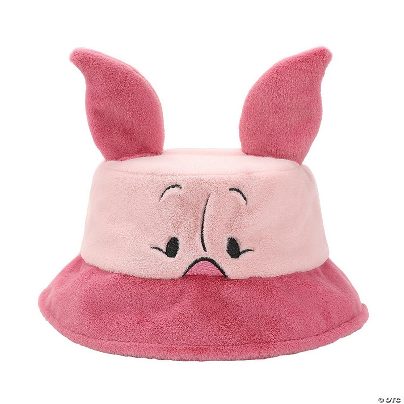 Winnie The Pooh Piglet Pink Short Faux Fur Bucket Hat
