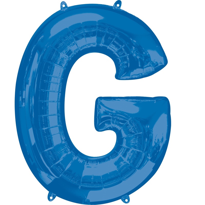 Foil balloon letter G blue XL 81cm