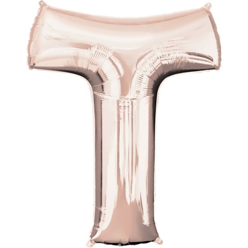 Letter T foil balloon rose gold 41cm