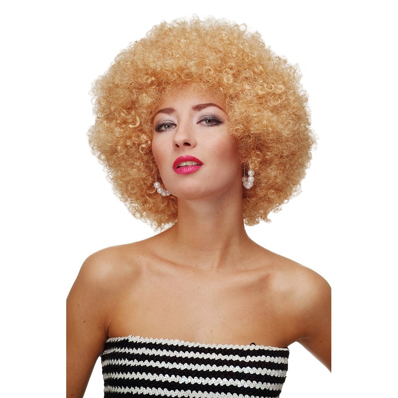 Afro Wig Halloween Carnival Men Women 70s Party Golden Blonde Disco PW0011-P70
