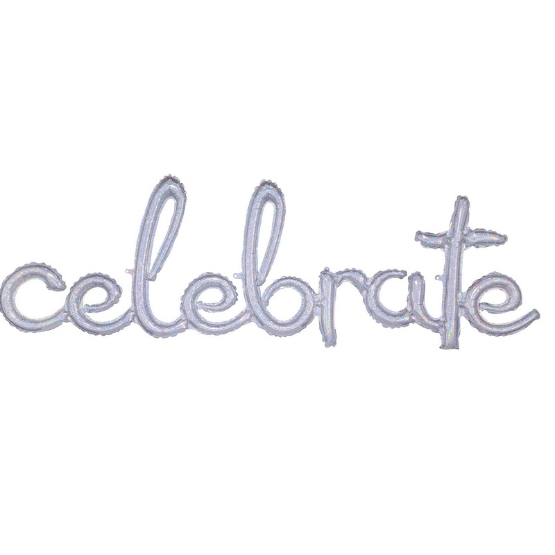 Holographic Celebrate balloon 1.49mx 50cm