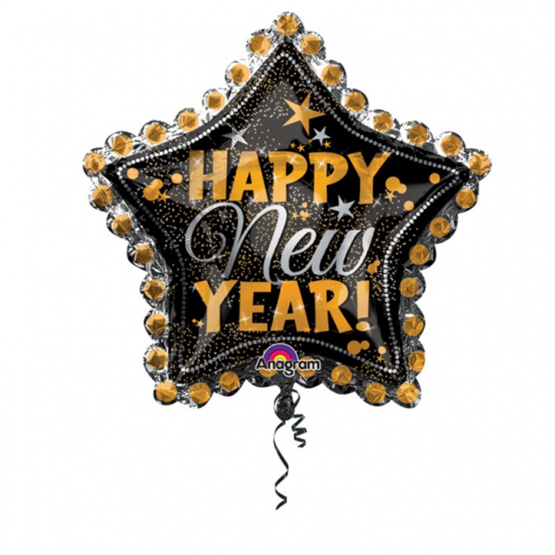 Shining New Year star balloon 78cm