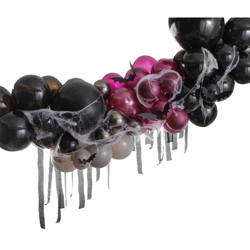 Ballon Arch-Bats and Steamers Berry Black Chrome