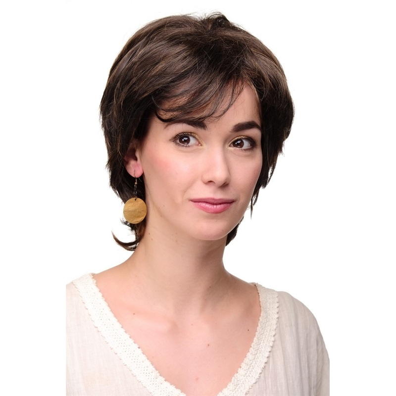 Elegant Lady Wig classy shoulder length brown with blond highlights TYW60311-6-27