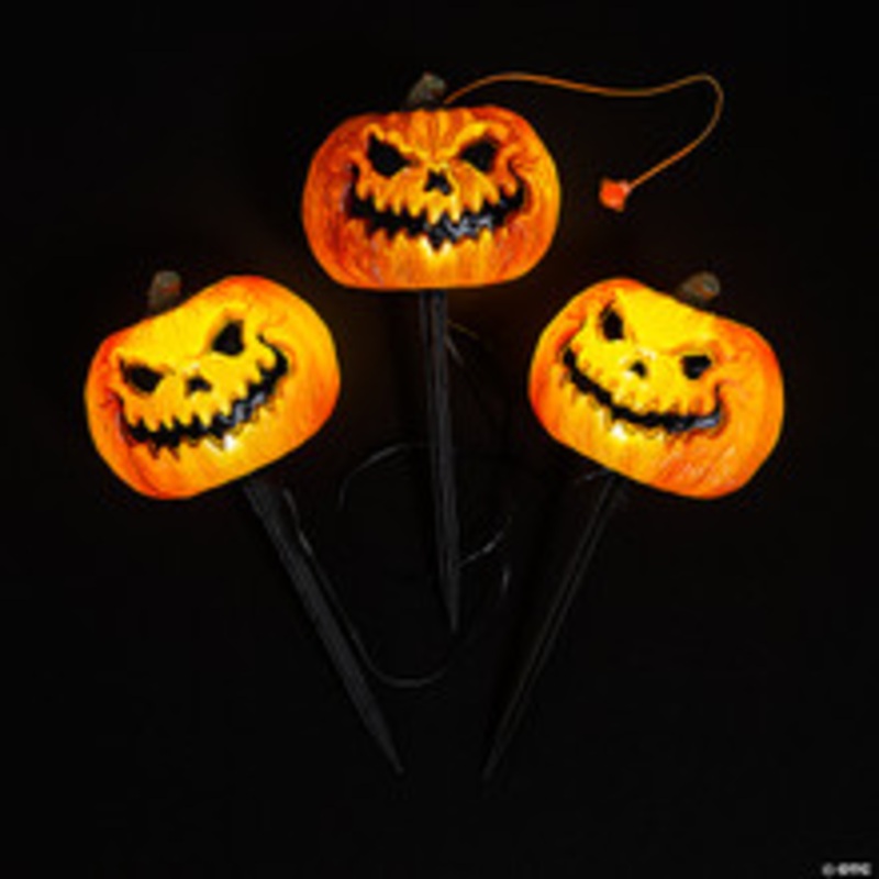 Evil Jack-O’-Lantern Pathway Markers
