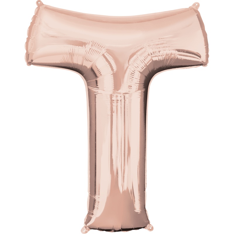 Letter foil balloon T rose gold 81cm