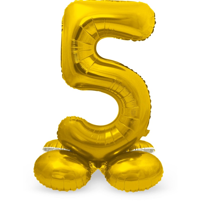 Number 5 balloon gold 72cm