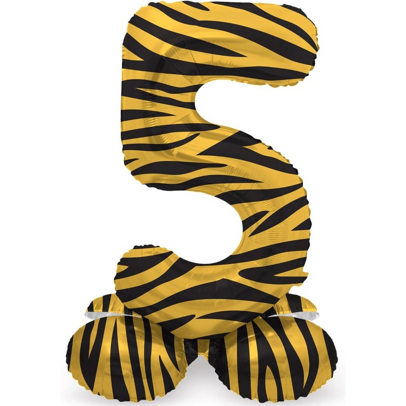 Standing Number 5 Balloon Tiger 72cm