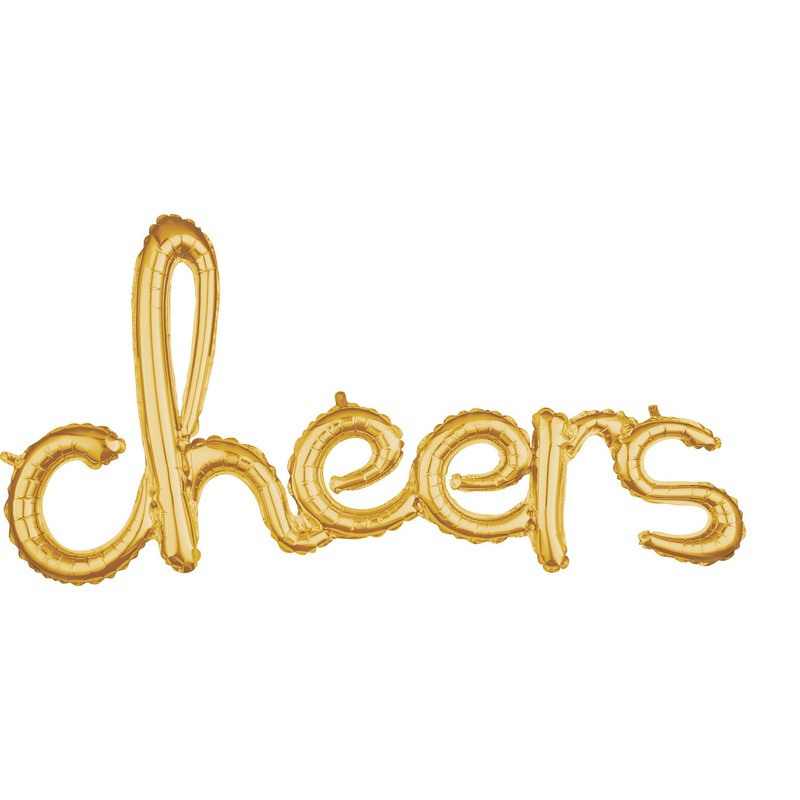 Cheers Lettering Foil Balloon Gold 1.01m x 53cm