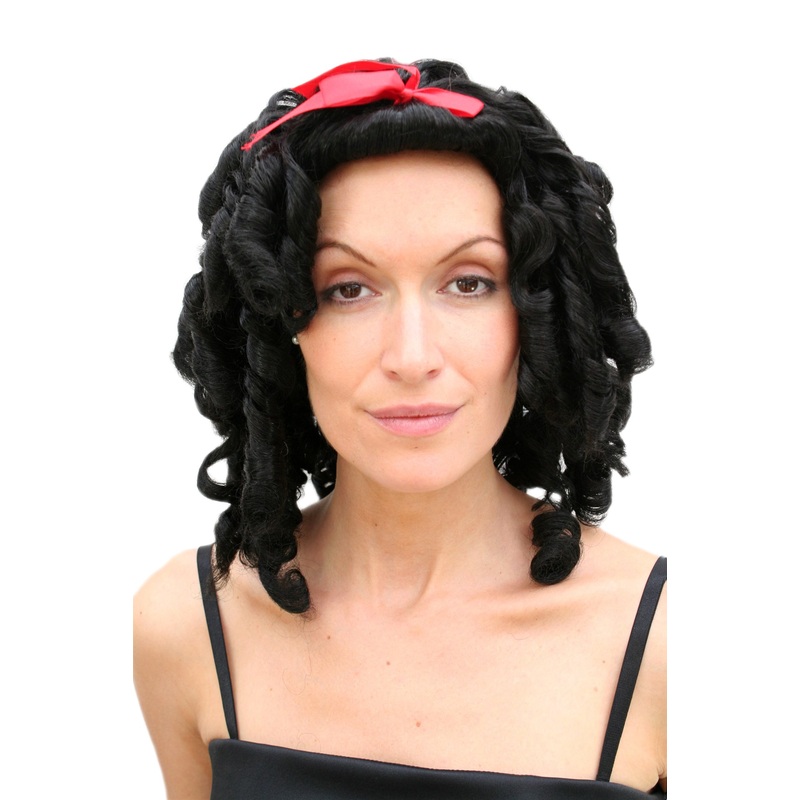 Lady Party Wig black colonial civil war Victorian ringlets curls Gothic PW0038