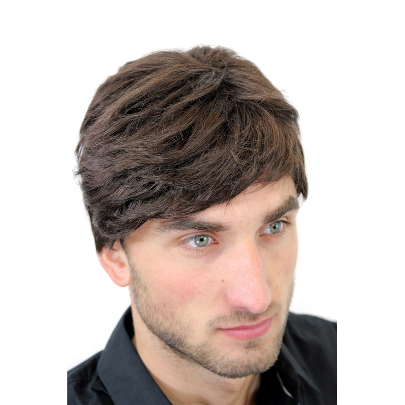 Wig Men Man short youthful casual combed to side brown GFW1168