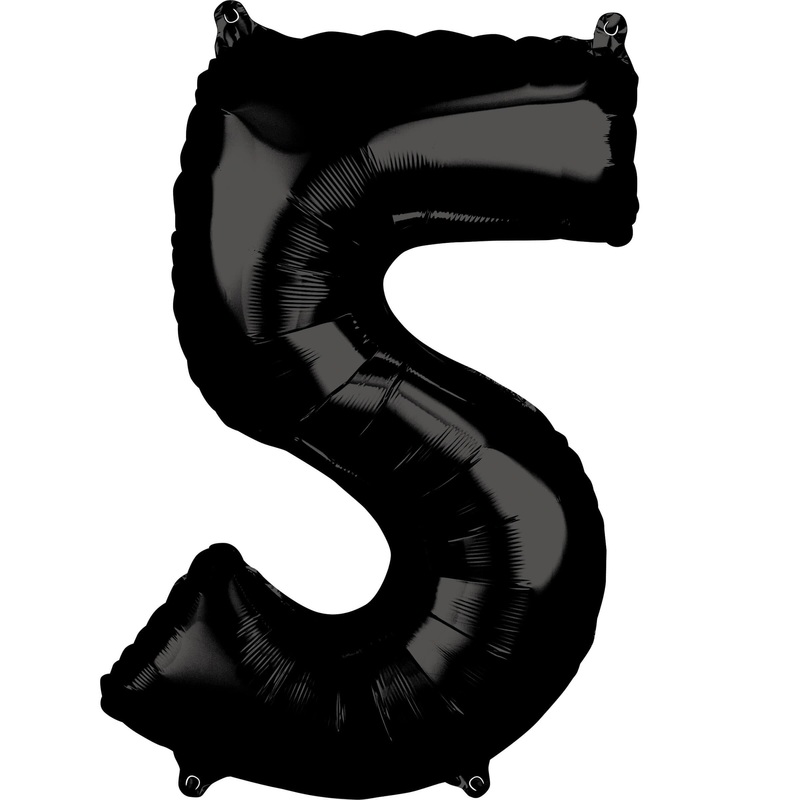 Black number 5 balloon 66cm