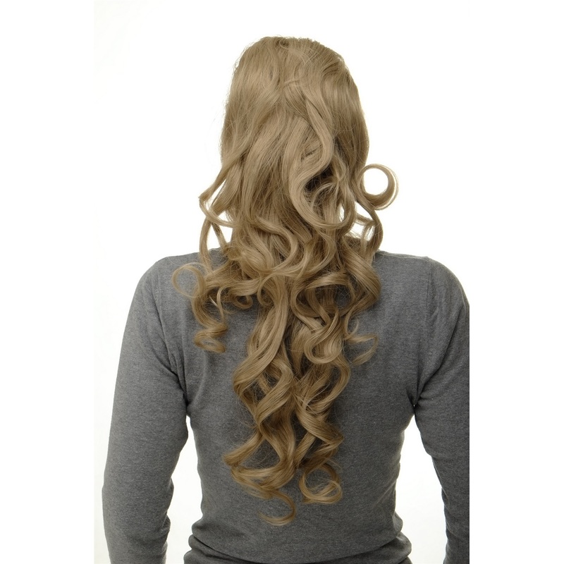 Hairpiece Ponytail combs & draw string curled curls very long mixed blond WK03-613L/18