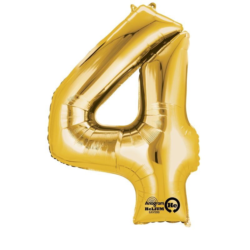 Number balloon 4 gold 88cm