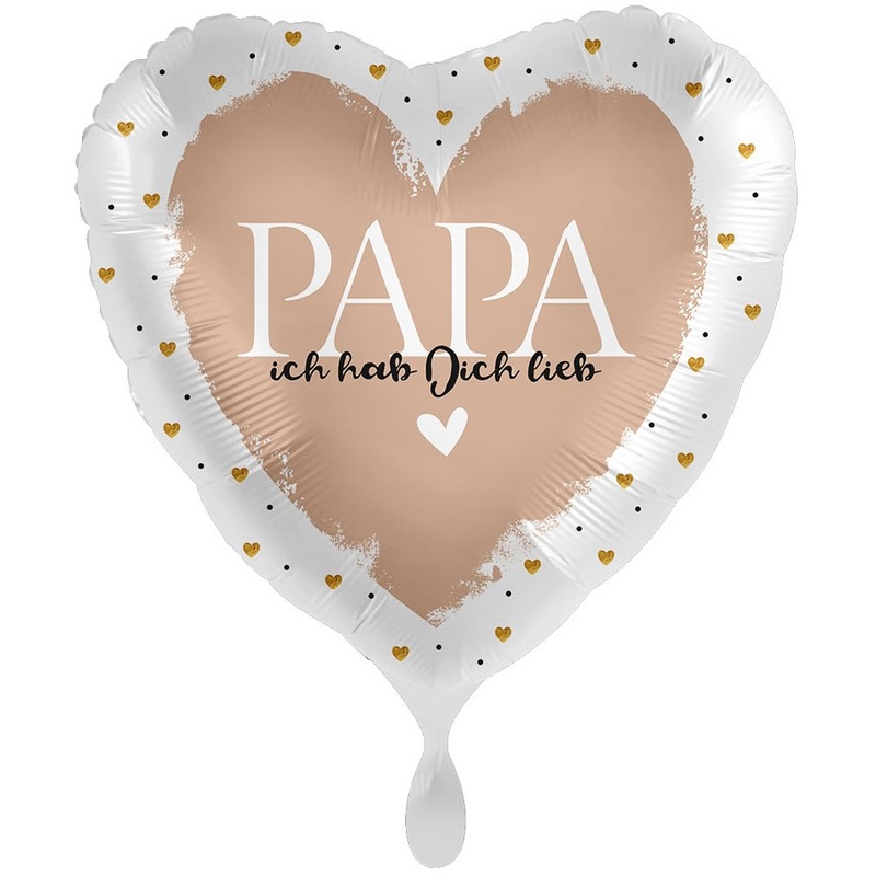 Papa love you heart foil balloon 43cm