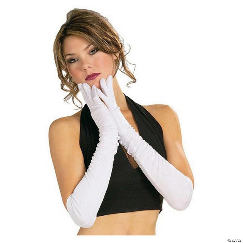 Rubies 275142 Long White Gloves, Standard Size