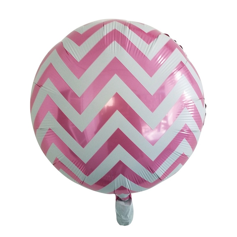 Zigzag foil balloon metallic pink 45cm