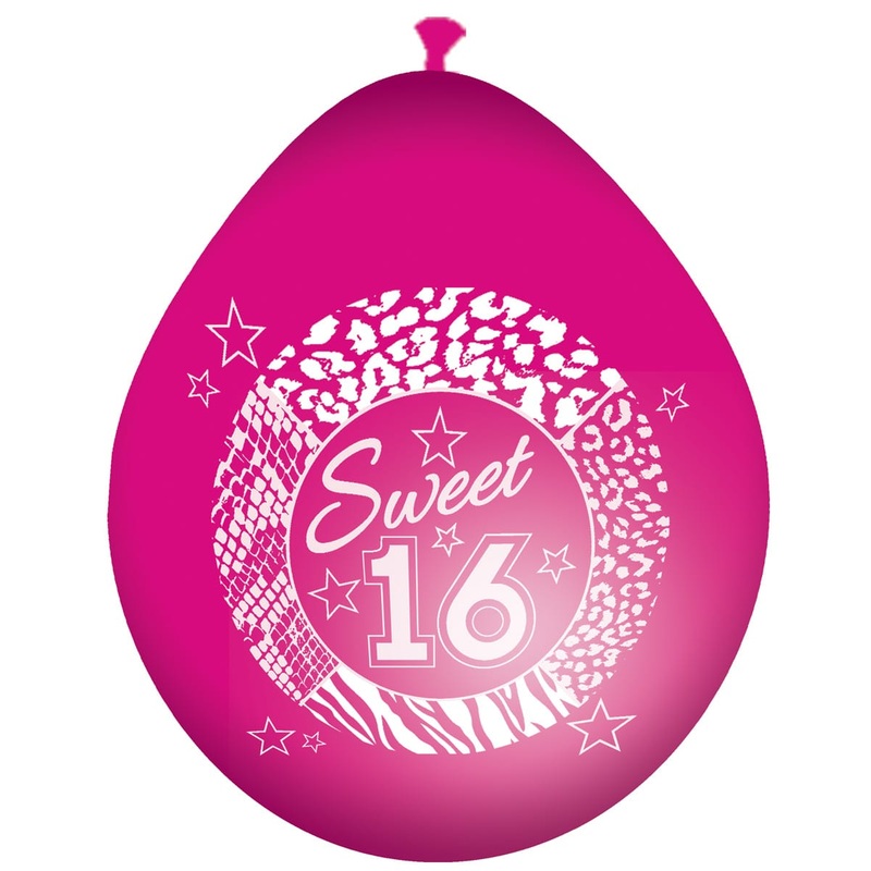 8 Blingbling Sweet 16 balloons 30cm