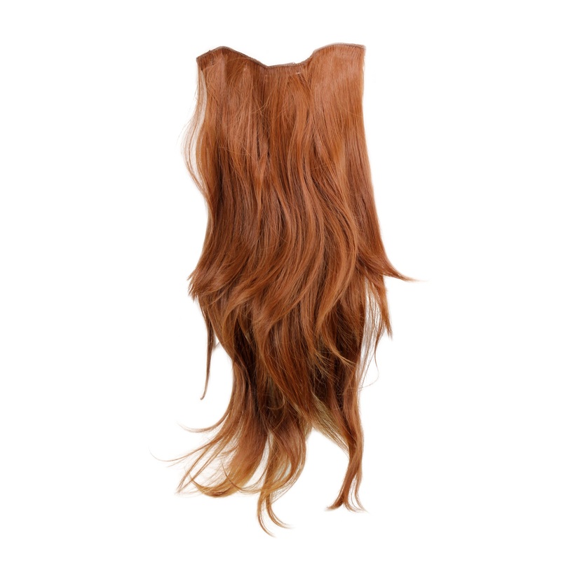 Hairpiece Halfwig 7 Clip Extension very long straight light copper brown H9505