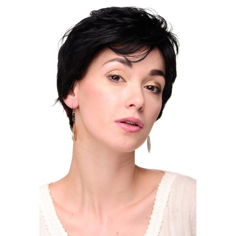 Lady Women Wig short wild & cool unkempt style black WH9283-1B