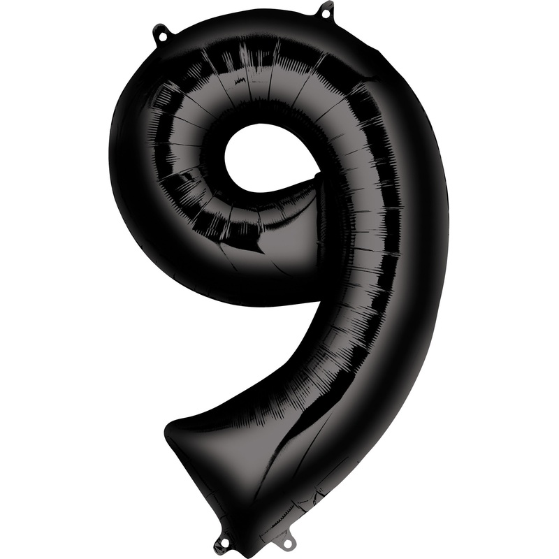 Numbers foil balloon 9 black 86cm