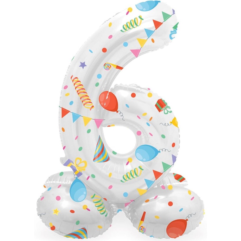 Standing Number 6 Partytime Balloon 72cm