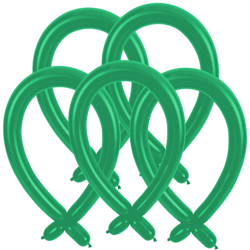 100 green modeling balloons